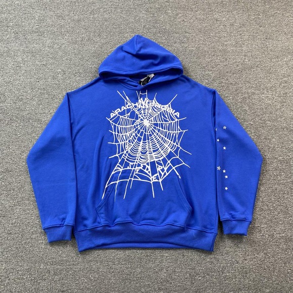 Sp5der 55555 Worldwide Blue Hoodie